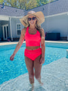 Kissed By The Sun Bikini Swimsuit - Neon Coral (S-XL)