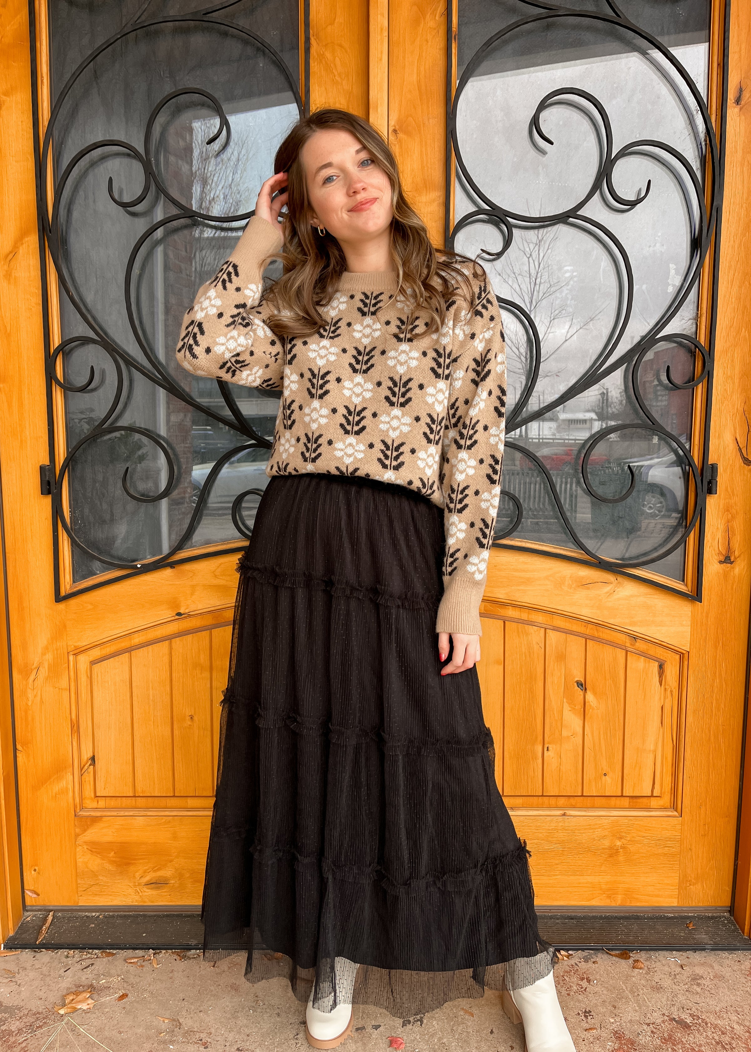 Say It Sweetly Tulle Tiered Midi Skirt