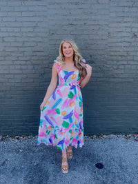 Watercolor Masterpiece Midi Dress