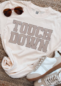 Touchdown Brown Gingham Graphic Tee