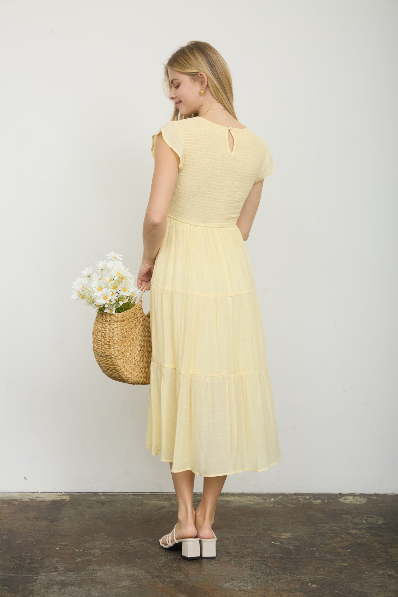 Good Things Ahead Smocked Midi Dress