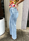 Always On Time Wide Leg Double Button Jeans