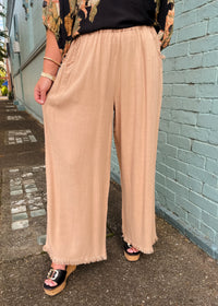 As Promised Latte Linen Pants