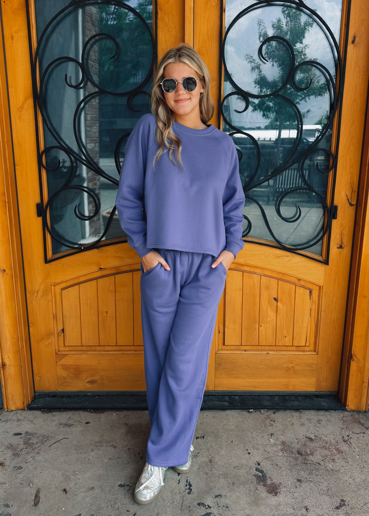Extra Credit Fleece Long Sleeve Two Piece Set