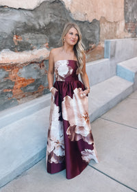 Pressed Petals Strapless Maxi Dress
