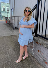 Made for Lovely Days Smocked Mini Dress- Powder Blue