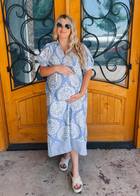 Meet Me Downtown Periwinkle Midi Dress