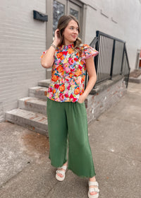 Sweet On You Green Linen Pants