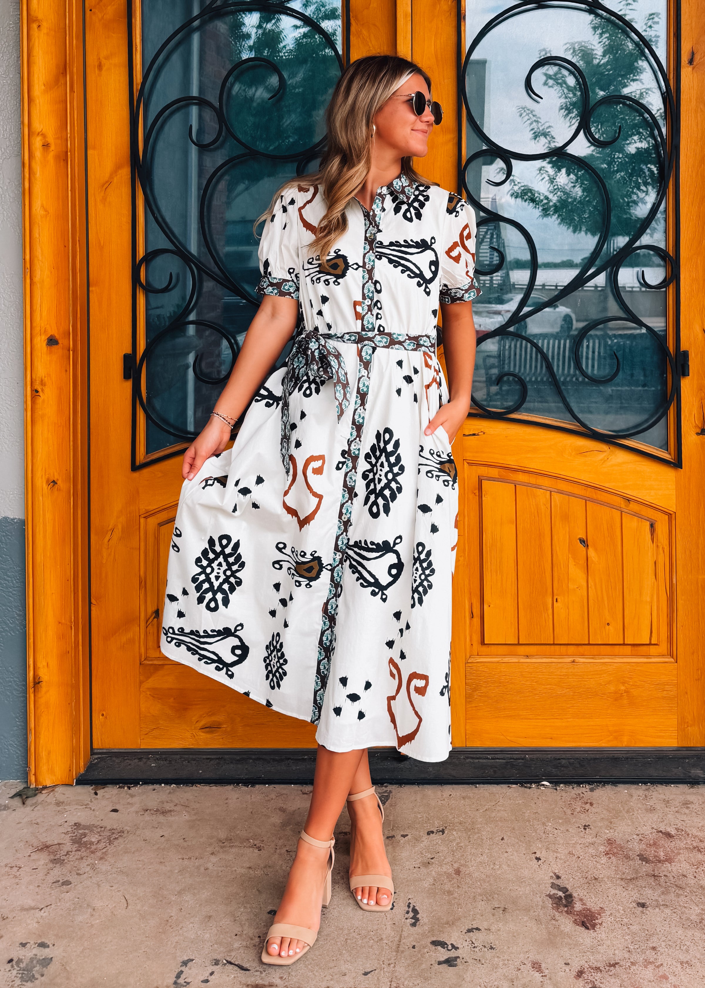 Write Me Back Button Down Midi Dress – The Sassy Owl Boutique