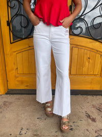 Long Weekend White High Rise Tummy Control - Risen Jean