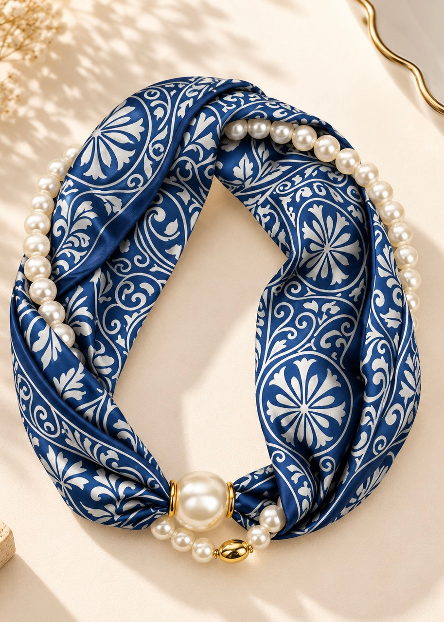 Luxe Pearl Scarf Necklace