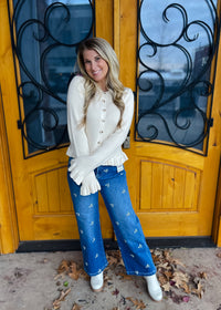 Petal Perspective Tummy Control Cropped Embroidered Risen Jeans