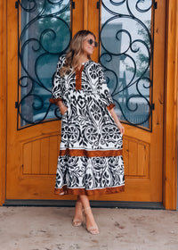 Ease Into It 3/4 Length Midi Dress