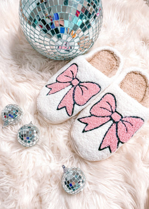 Pink Bow Slippers