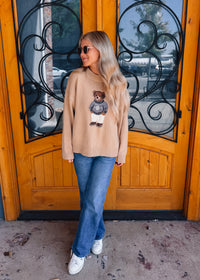 Teddy Bear Crew Neck Knit Sweater