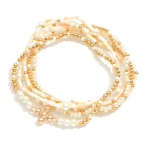 Dainty Pearl Bracelet Set