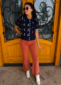 Got My Attention Acid Wash Frayed Jean - Rust