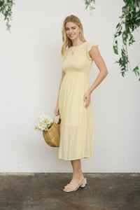 Good Things Ahead Smocked Midi Dress