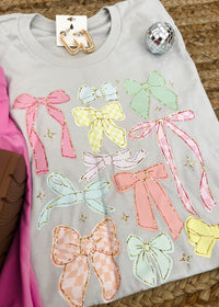Pastel Bow Collage Graphic Tee (S-2XL)