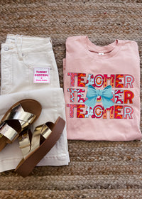 Preppy Teacher Bow Graphic Tee (S-2XL)