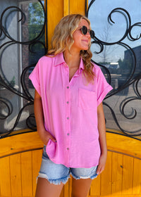 Pretty Poised Button Up Top (S-XL)