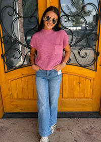 Read Between The Lines Knit Pocket Sweater Top
