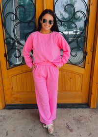 Extra Credit Fleece Long Sleeve Two Piece Set