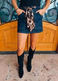 Wild Side Dark Wash Denim Skort