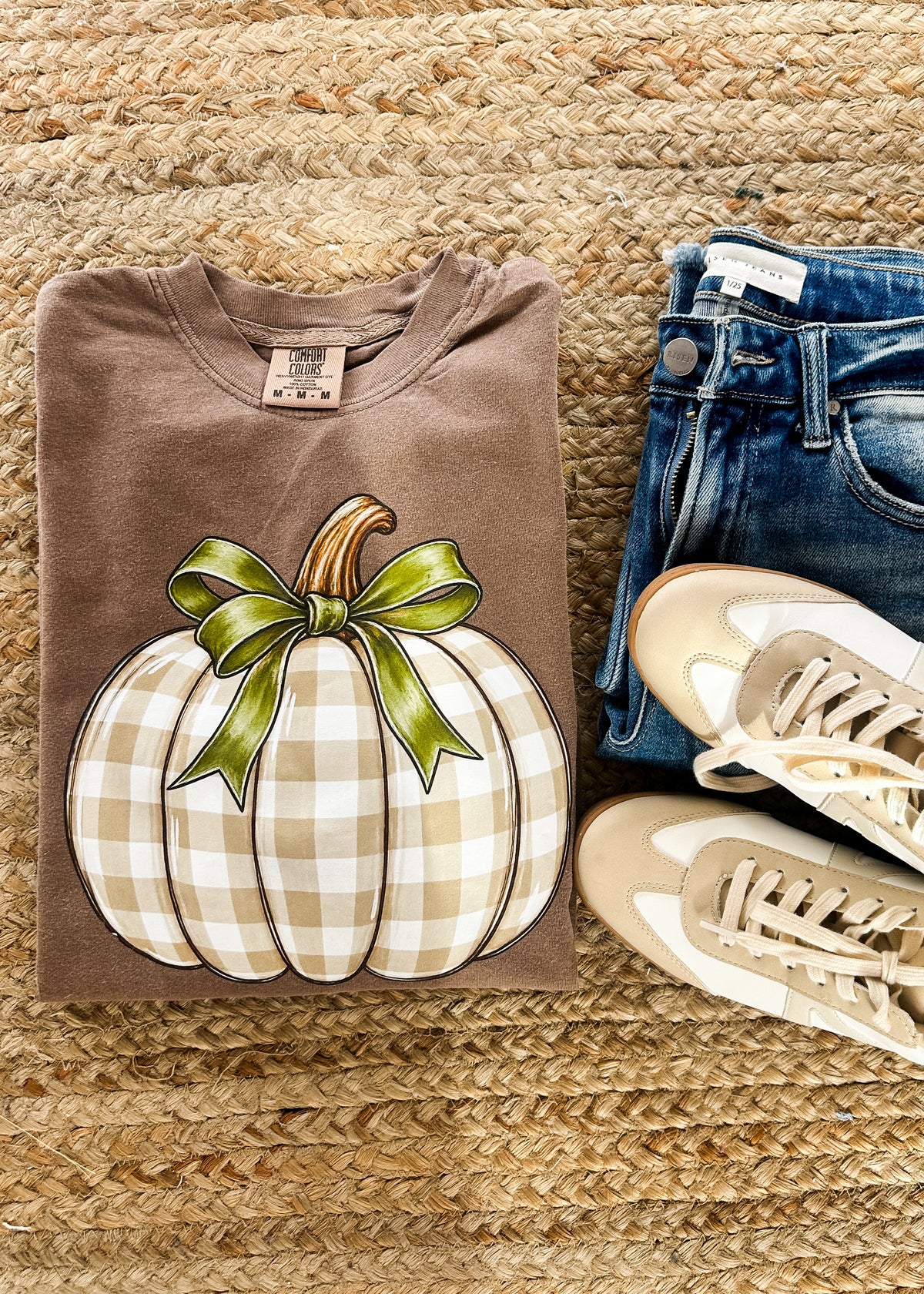 Gingham Pumpkin Graphic Tee Comfort Color (S-2XL)