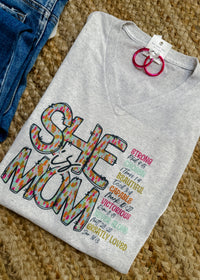 She Is Mom Long Sleeve Graphic Tee (S-2XL)