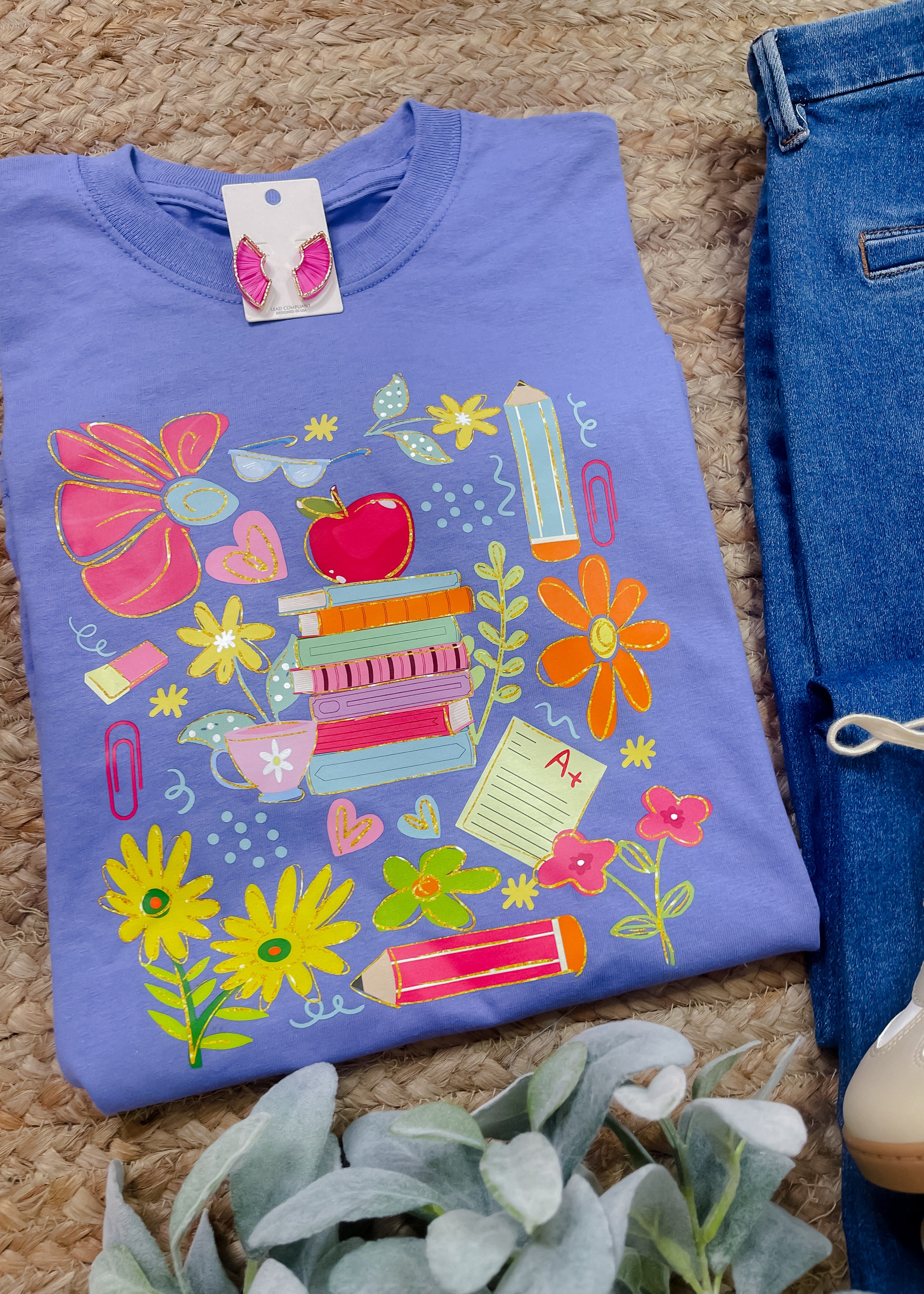 Colorful Teacher Collage Graphic Tee (S-2XL)