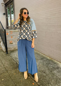 What It's All About Blue Linen Pants