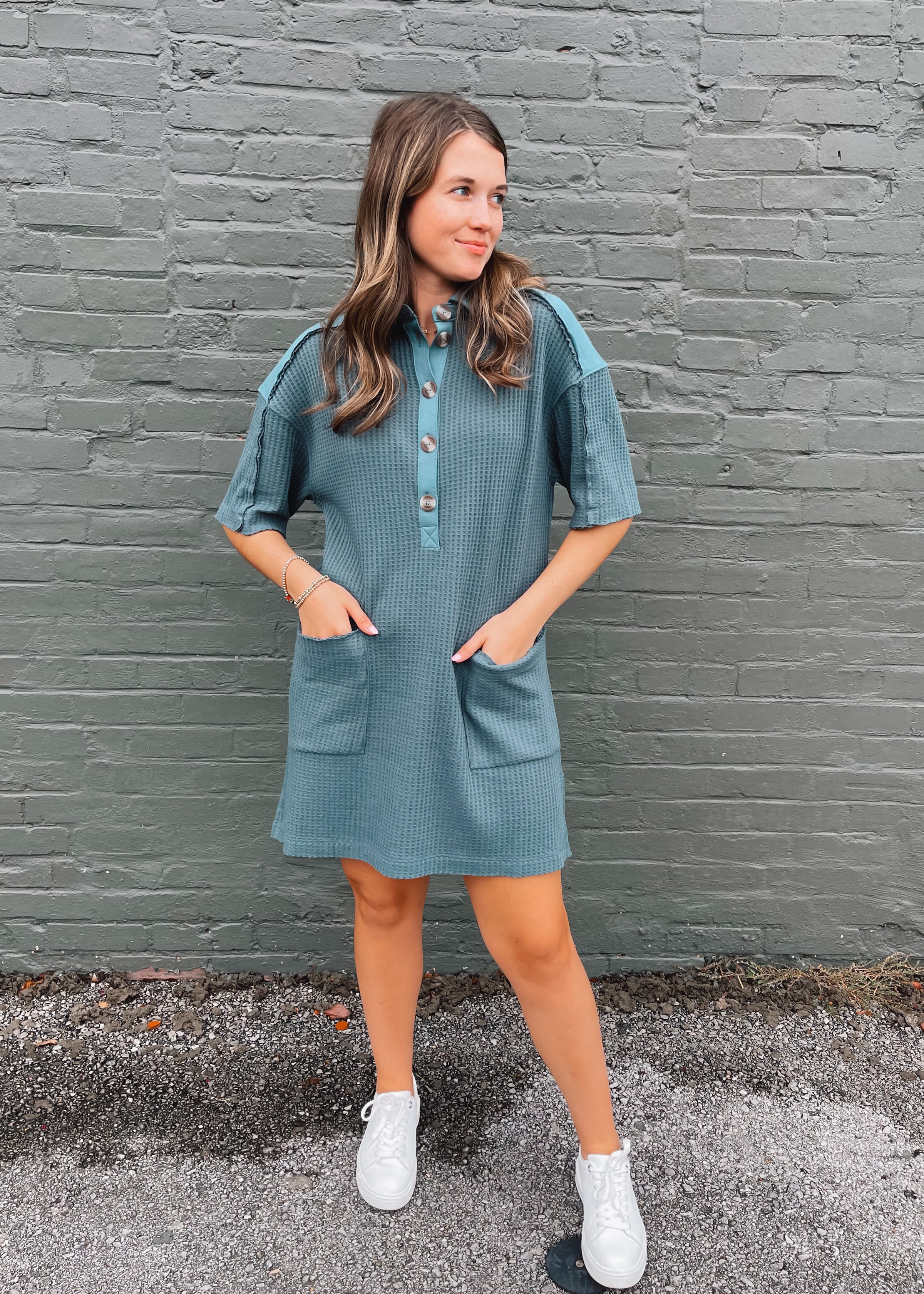 By The Book Waffle Knit Dress