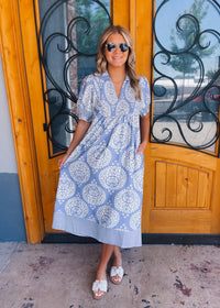 Meet Me Downtown Periwinkle Midi Dress
