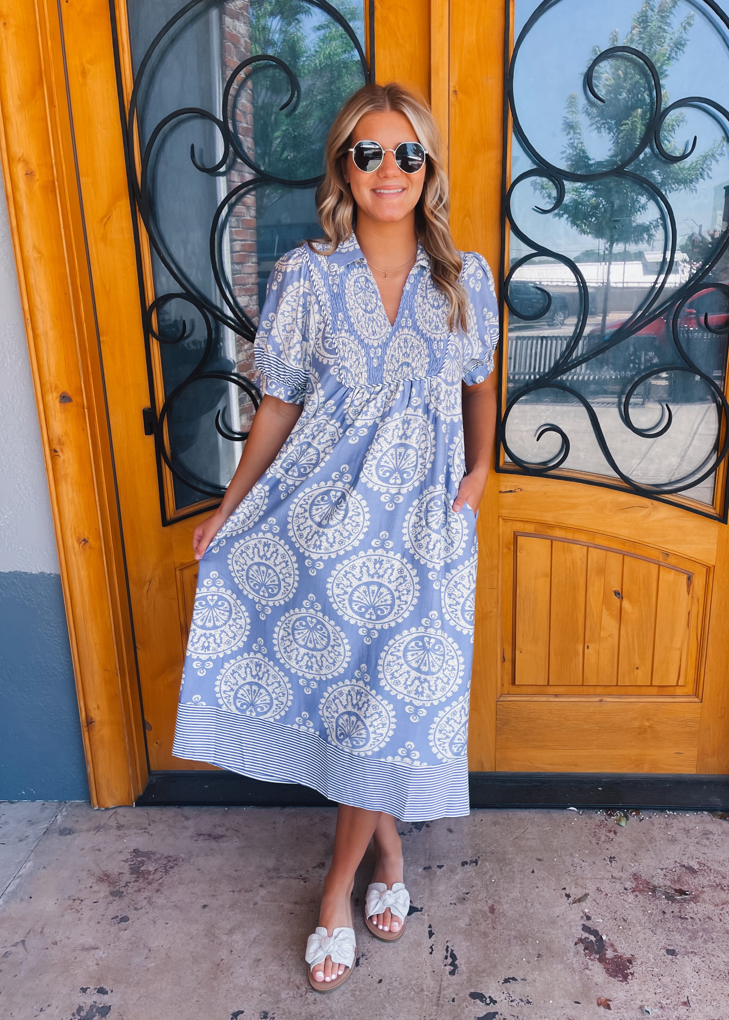 Meet Me Downtown Periwinkle Midi Dress