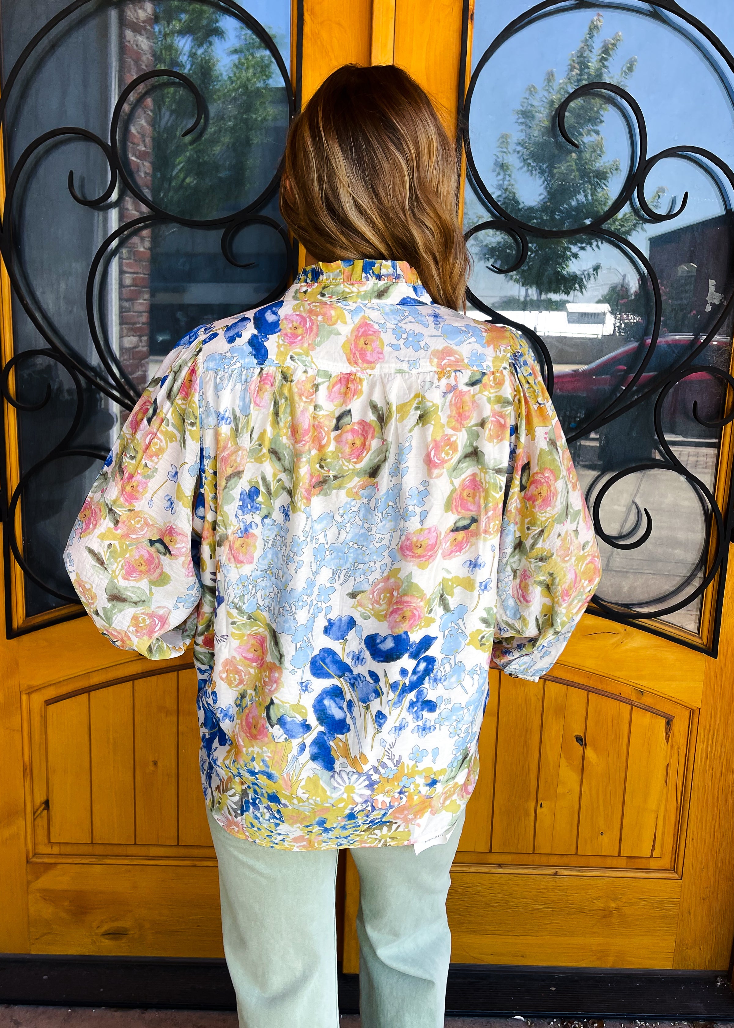 Sweet Talk & Sunshine 3/4 Sleeve Button Down Top