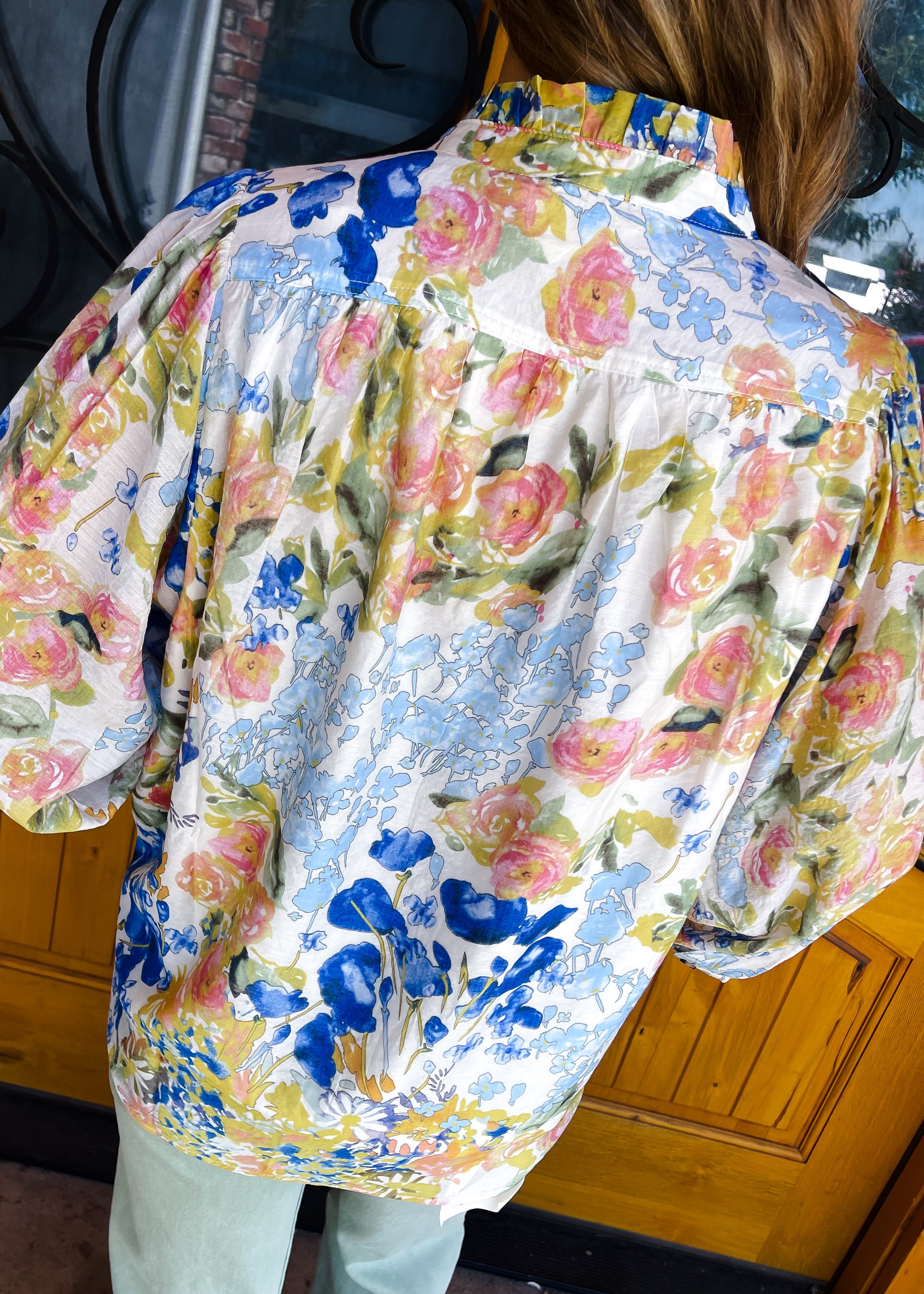 Sweet Talk & Sunshine 3/4 Sleeve Button Down Top