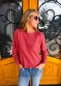 Great Expectations Front Seam Round Neck Sweater