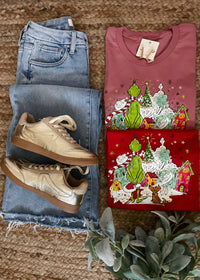 Grinch Looking Over Whoville Graphic Tee (S-2XL)