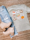 Pumpkin Bow Grid Graphic Tee (S-2XL)