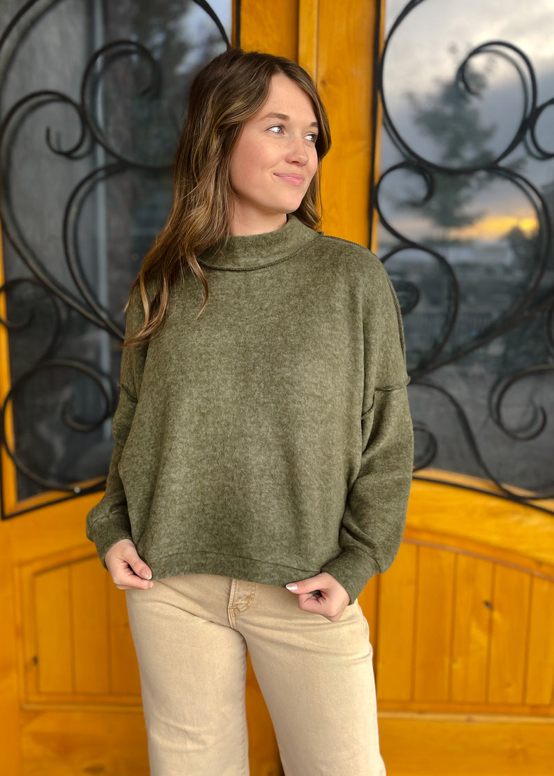 Run The Show Turtle Neck Fleece Sweater