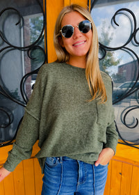 Finally My Time Oversized Fleece Pocket Sweater