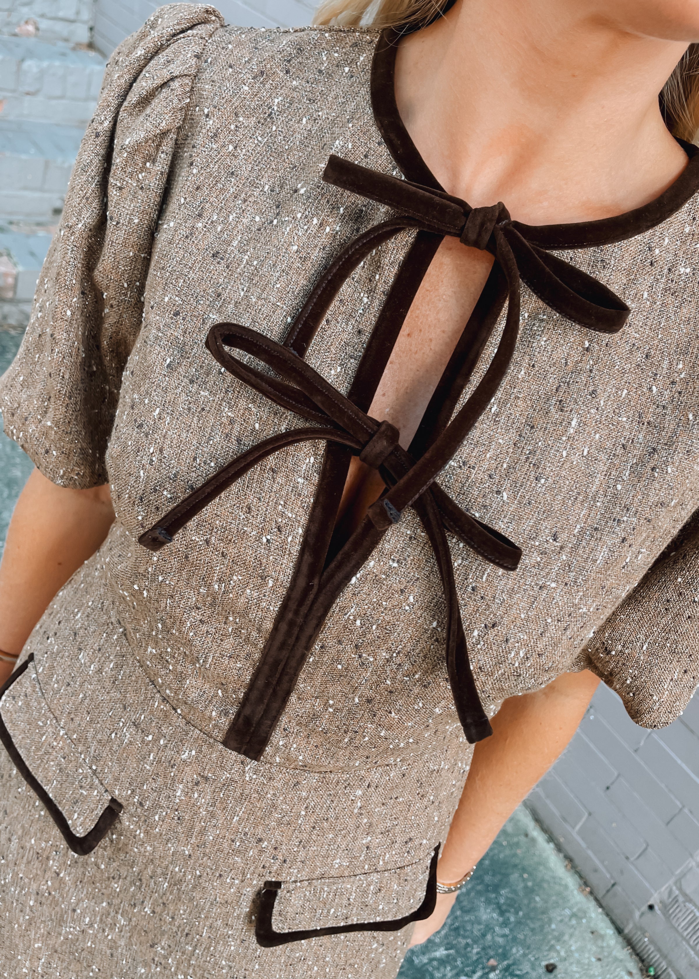 Higher Standards Tweed Mini Dress