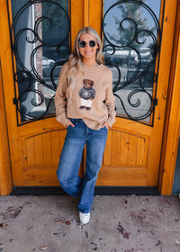 Teddy Bear Crew Neck Knit Sweater