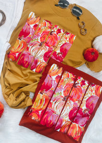 Watercolor Floral Pumpkin Graphic Tee (S-2XL)