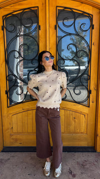 All My Life Polka Dot Ruffle Sleeve Top