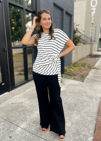 This Time Around Black Tummy Control High Rise Wide Leg- Risen Jeans