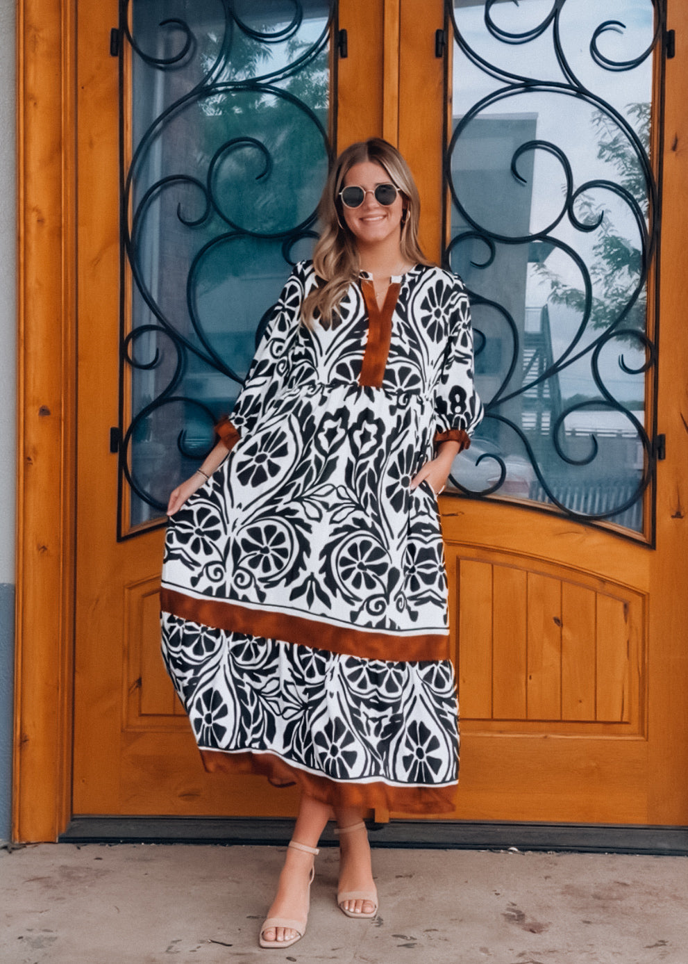 Ease Into It 3/4 Length Midi Dress
