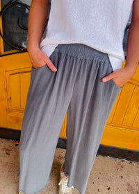 Steal The Show Charcoal Linen Pants