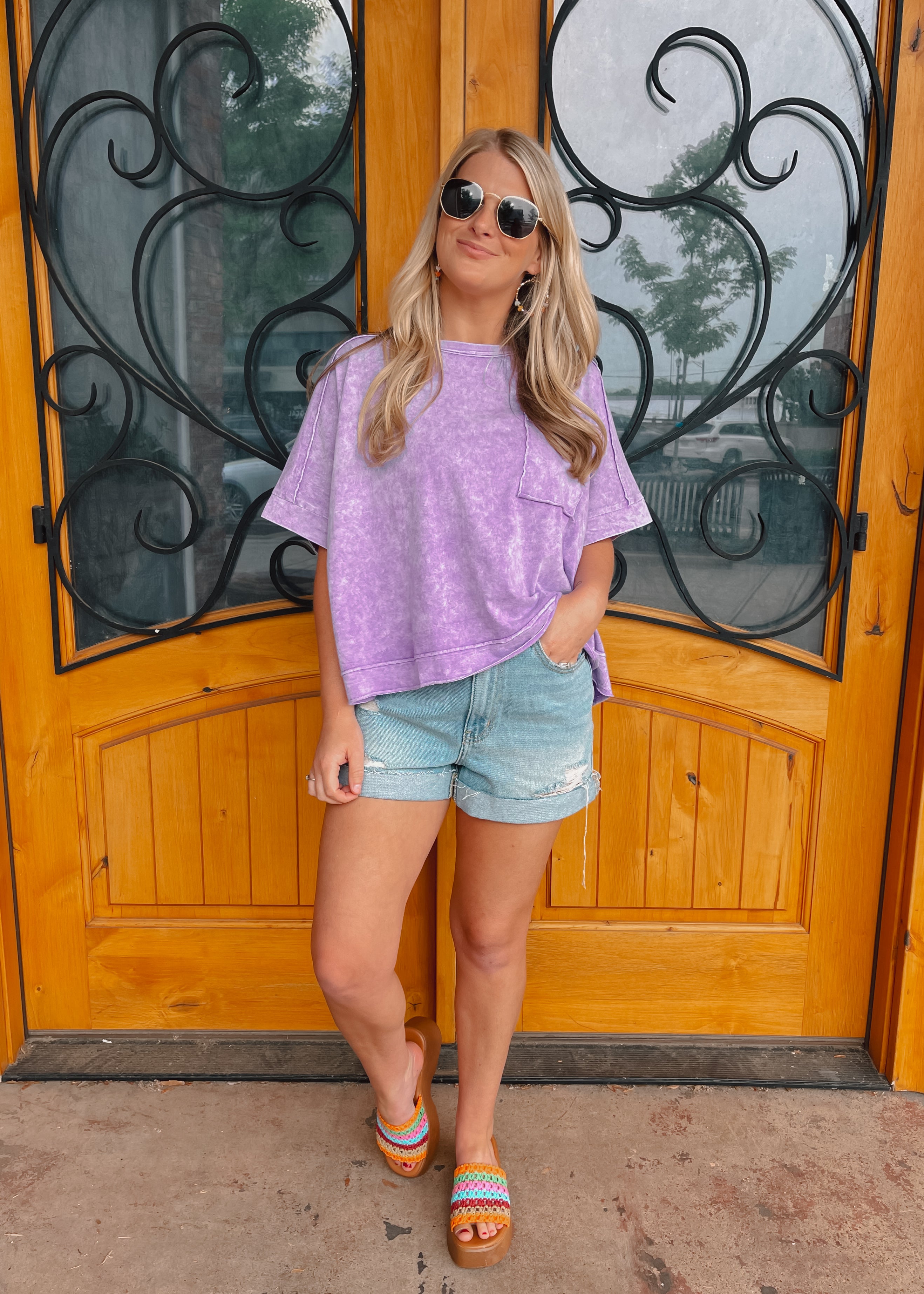 Life is too Short Acid Wash Oversized Crop Tee – The Sassy Owl